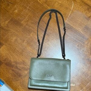 Coach Green Leather Crossbody Bag with Chain Strap